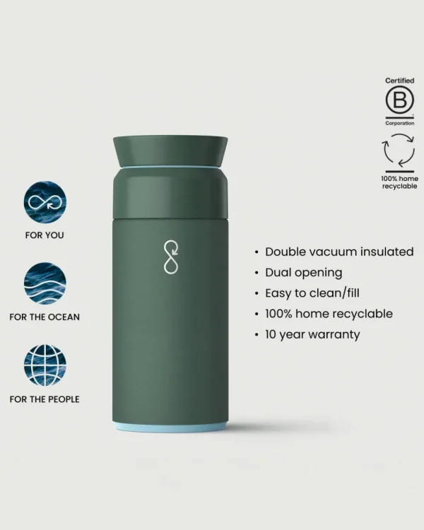Cheap Floris van Bommel Ocean Bottle Brew Flask 350ml Passenger Forest Green