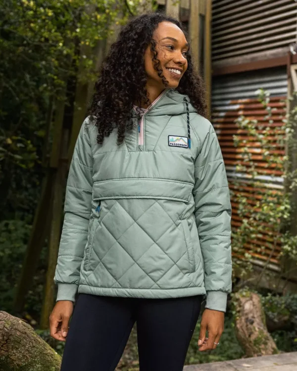 Discount Passenger Ocean Recycled Insulated 1/2 Zip Jacket Pistachio