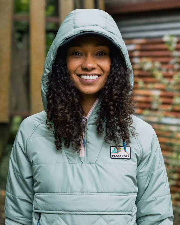 Discount Passenger Ocean Recycled Insulated 1/2 Zip Jacket Pistachio