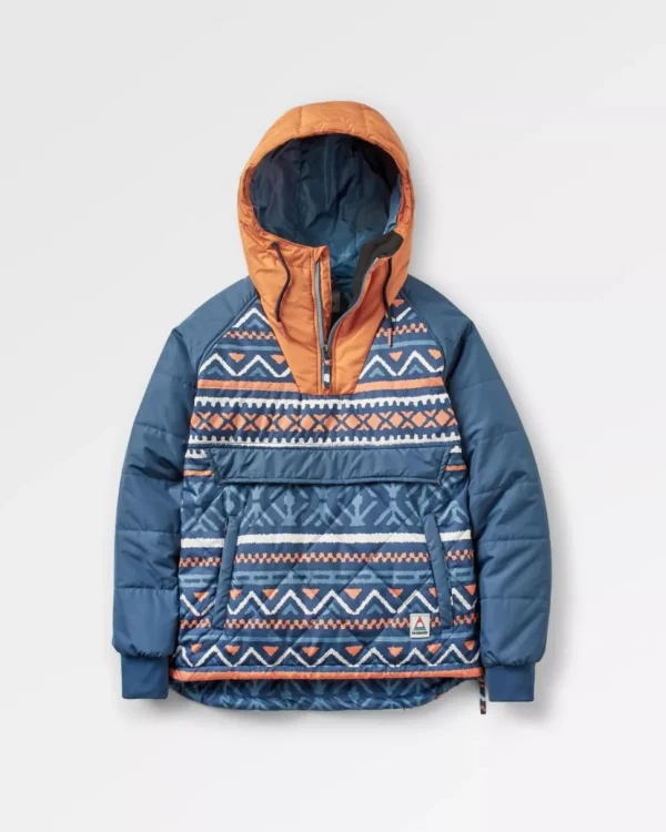 Fashion Passenger Ocean Recycled Insulated 1/2 Zip Jacket Homespun Stripe Navy