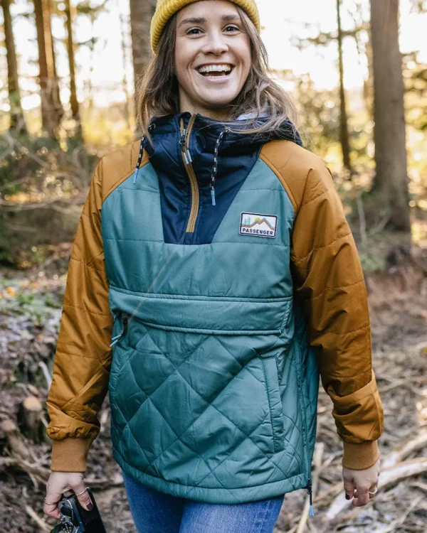 Hot Passenger Ocean Recycled Insulated 1/2 Zip Jacket Deep Ocean
