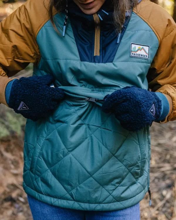 Hot Passenger Ocean Recycled Insulated 1/2 Zip Jacket Deep Ocean