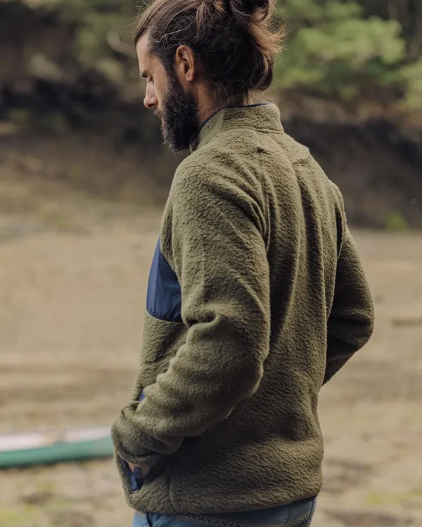 Flash Sale Passenger Offgrid 1/4 Zip Recycled Sherpa Fleece Khaki