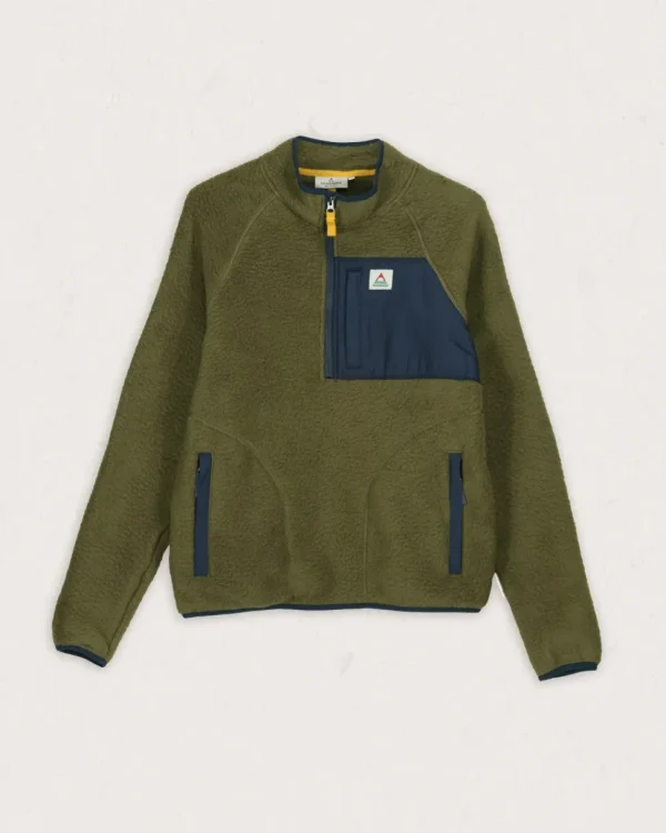 Flash Sale Passenger Offgrid 1/4 Zip Recycled Sherpa Fleece Khaki