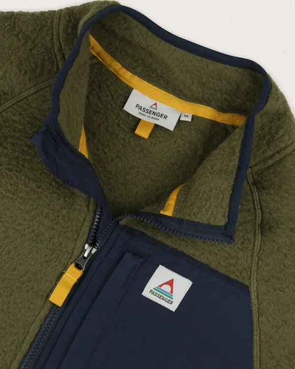Flash Sale Passenger Offgrid 1/4 Zip Recycled Sherpa Fleece Khaki