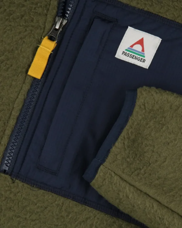 Flash Sale Passenger Offgrid 1/4 Zip Recycled Sherpa Fleece Khaki