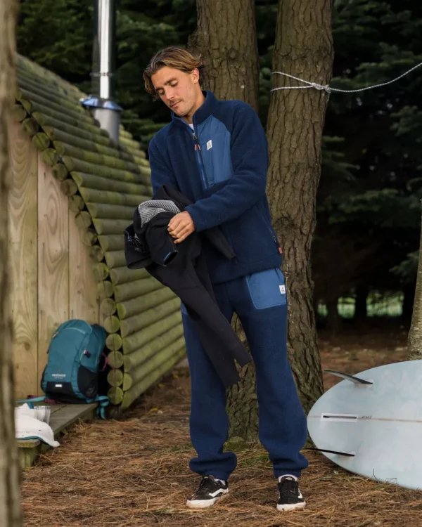 Store Floris van Bommel Offgrid Recycled Sherpa Fleece Jogger Rich Navy