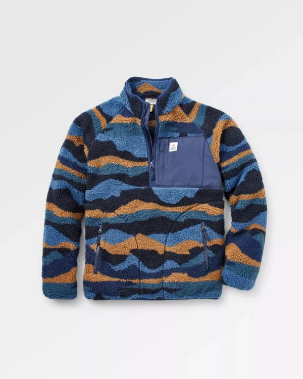 Hot Floris van Bommel Offroad Recycled Sherpa 1/2 Zip Fleece Scenic Navy