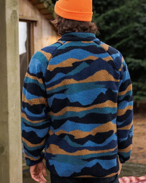 Hot Floris van Bommel Offroad Recycled Sherpa 1/2 Zip Fleece Scenic Navy