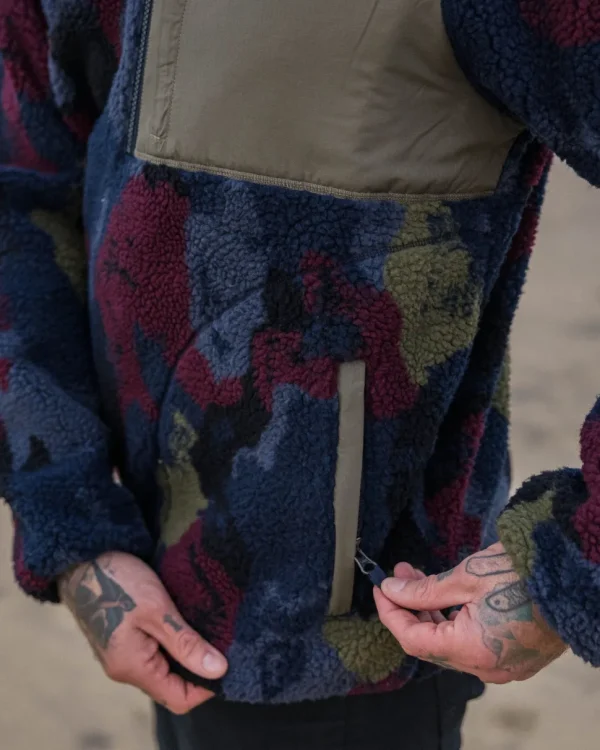 Store Passenger Offroad Recycled Sherpa 1/2 Zip Fleece Sycamore Pattern