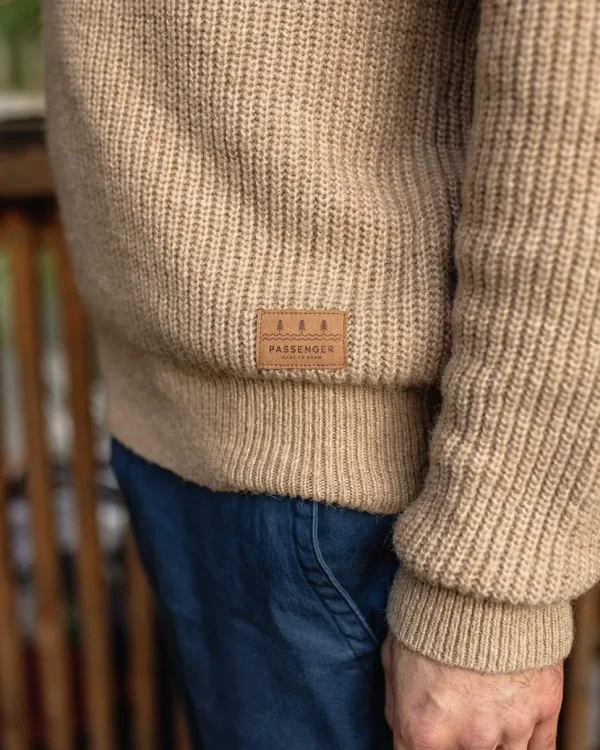 Clearance Passenger Offshore Recycled Knitted Jumper Sand