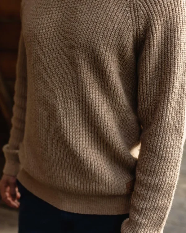 Clearance Passenger Offshore Recycled Knitted Jumper Sand