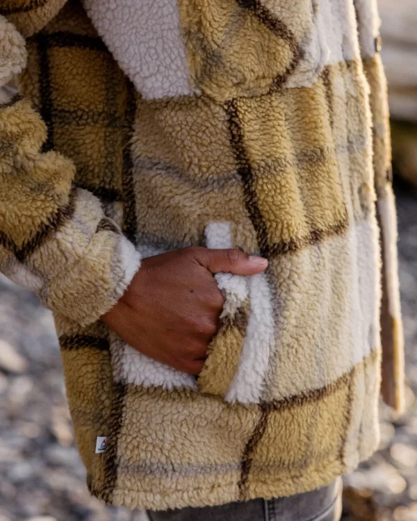 Online Passenger Olympus Yarn Dye Recycled Sherpa Fleece Shirt Honey Check