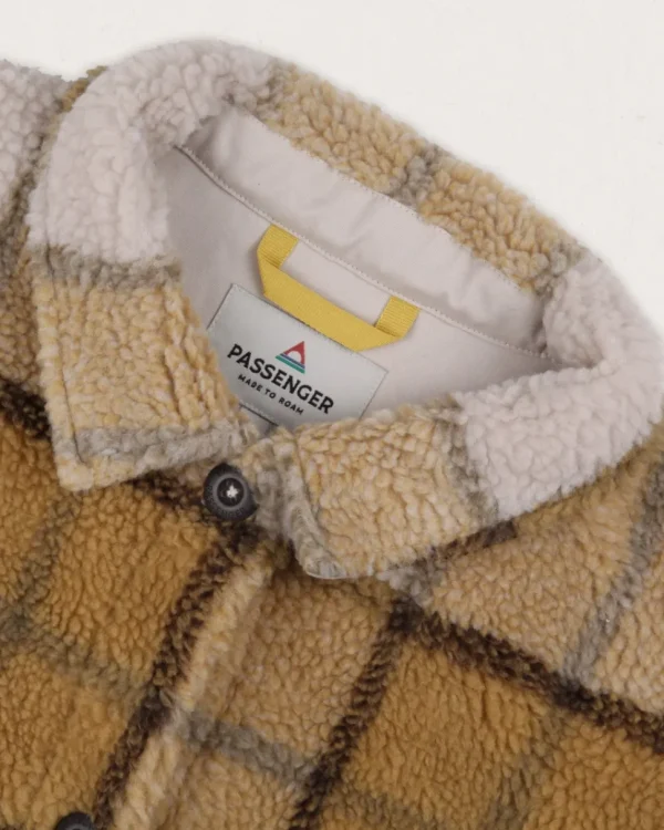 Online Passenger Olympus Yarn Dye Recycled Sherpa Fleece Shirt Honey Check