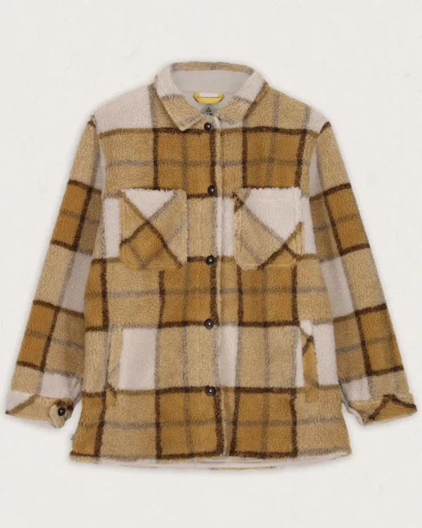 Online Passenger Olympus Yarn Dye Recycled Sherpa Fleece Shirt Honey Check