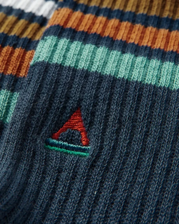 Fashion Floris van Bommel Organic Midweight Crew Socks Navy