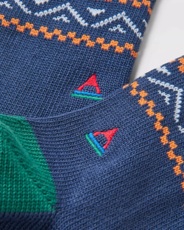 Hot Passenger Organic Midweight Patterned Socks Deep Navy