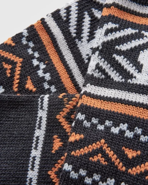 Sale Passenger Organic Midweight Patterned Socks Charcoal