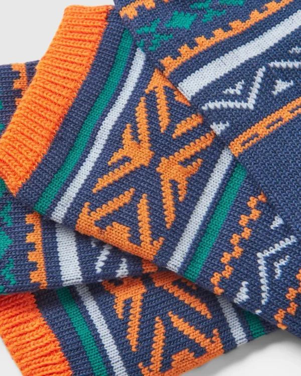 Hot Passenger Organic Midweight Patterned Socks Deep Navy