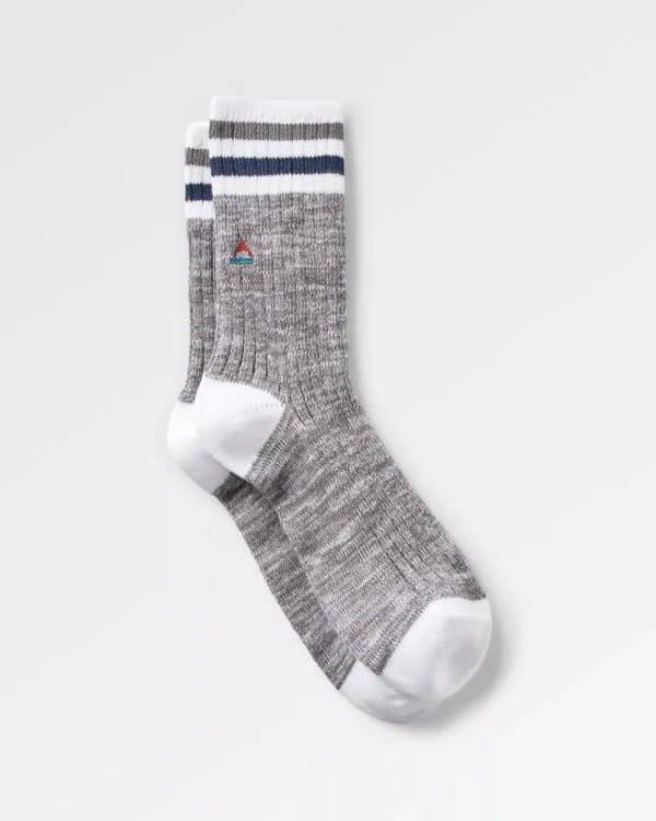 Best Passenger Organic Mid-weight Rib Socks Grey Marl