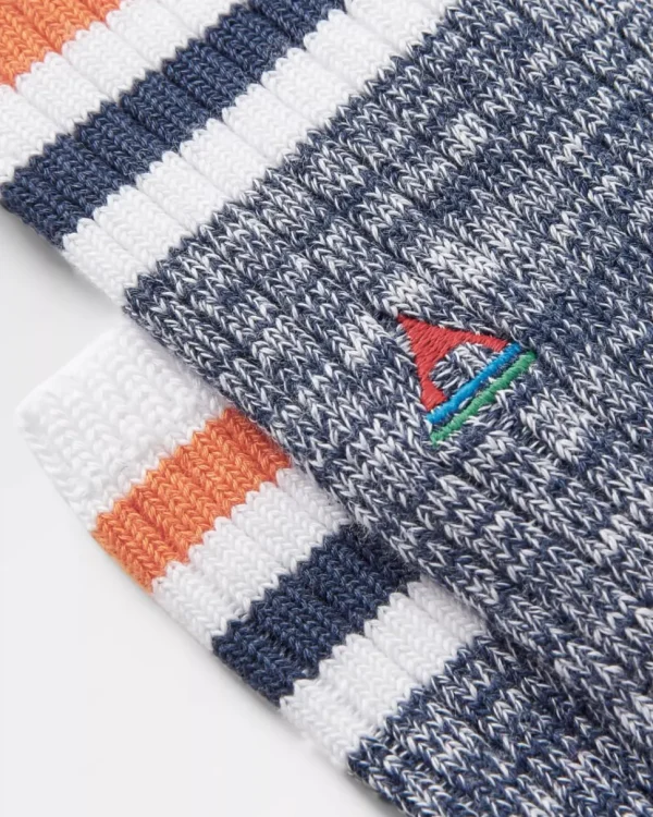 Best Floris van Bommel Organic Midweight Rib Socks Navy