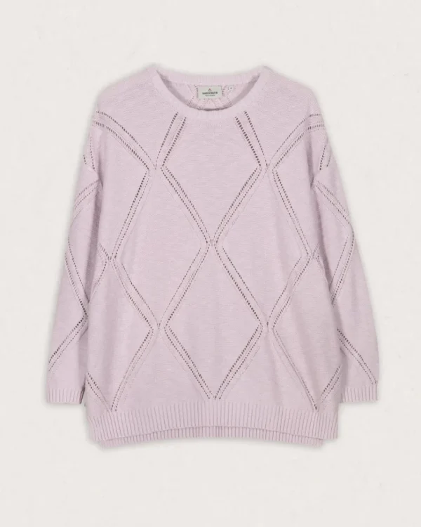 New Passenger Palm Organic Oversized Knitted Jumper Orchid Hush
