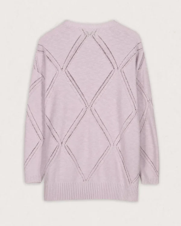 New Passenger Palm Organic Oversized Knitted Jumper Orchid Hush