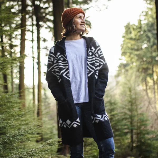 Shop Passenger Palumbo Hooded Cardigan Turbulence Grey