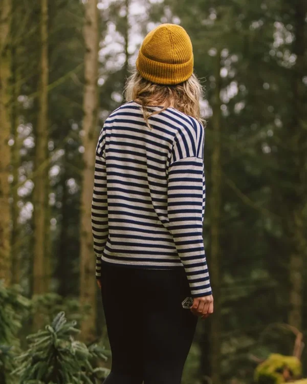 Clearance Passenger Panorama Striped LS T-Shirt Deep Navy