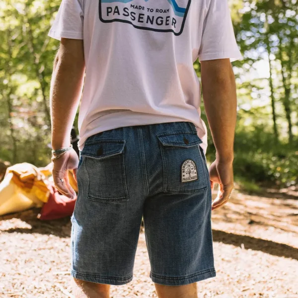 Outlet Floris van Bommel Pine Recycled Cotton Cord Shorts Washed Denim