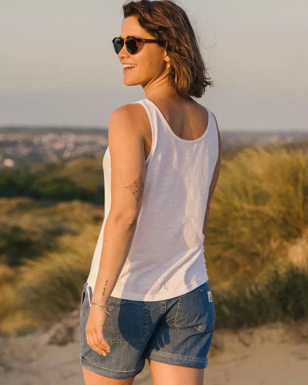 Outlet Passenger Poppy Recycled Cotton Tassel Tank Top White