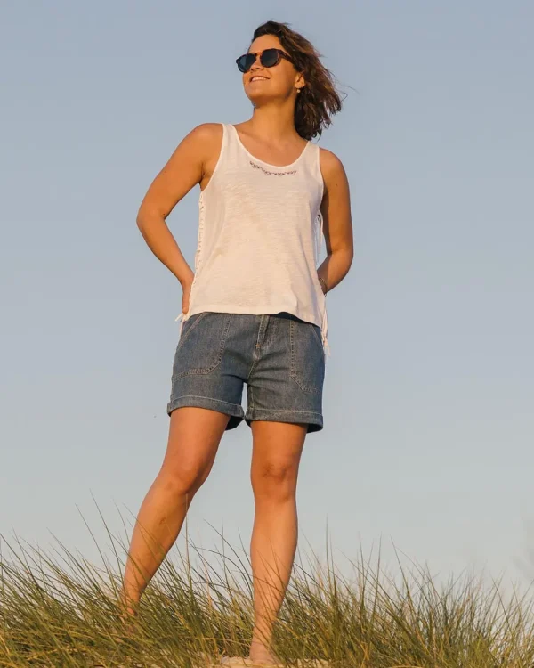 Outlet Passenger Poppy Recycled Cotton Tassel Tank Top White