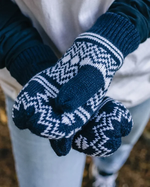 Cheap Passenger Powder Fleece Lined Recycled Acrylic Mittens Rich Navy