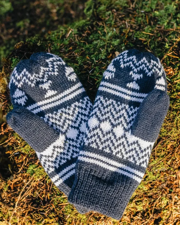 Cheap Passenger Powder Fleece Lined Recycled Acrylic Mittens Rich Navy