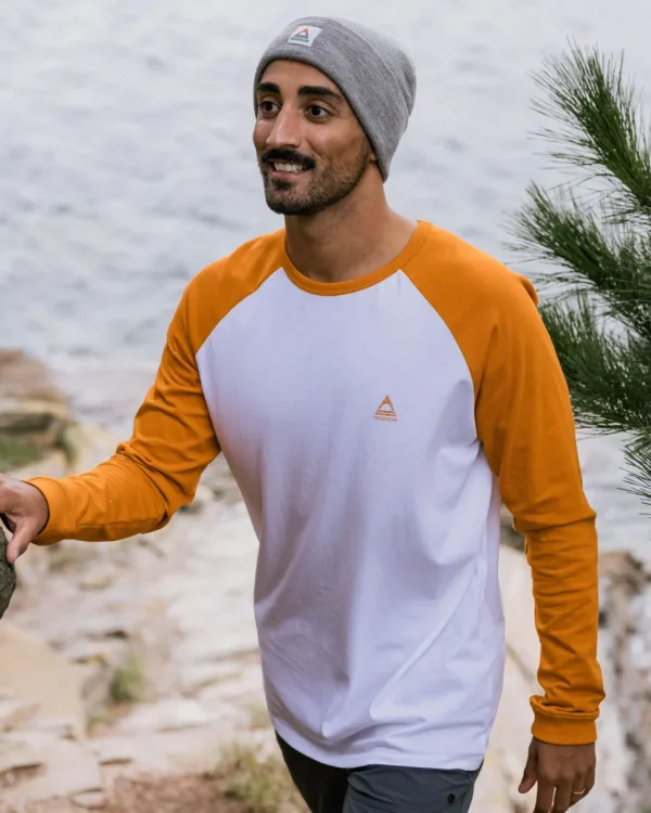 Shop Passenger Purpose Recycled Cotton Ls T-Shirt Sunrise Orange/White