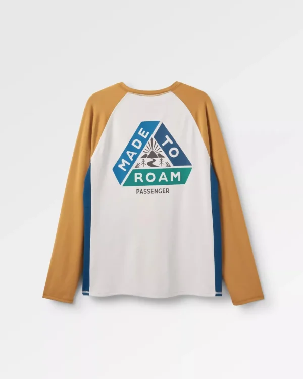 Store Passenger Range Recycled Active LS T-shirt Dusty Ochre/ Vintage White