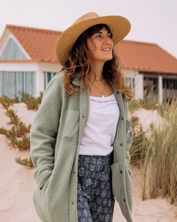 Clearance Passenger Rappel Recycled Sherpa Oversized Shirt Pistachio