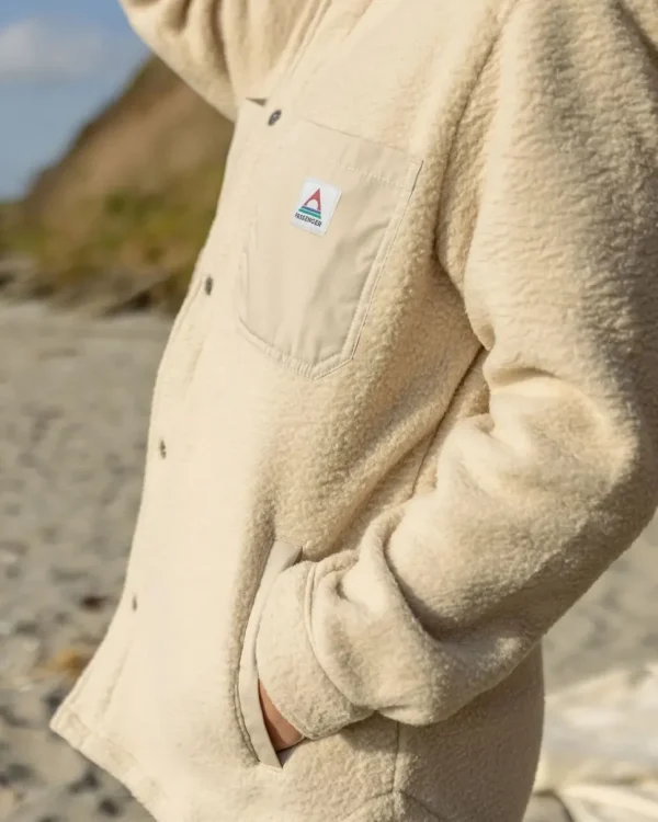 Online Passenger Rappel Recycled Sherpa Oversized Shirt Oatmeal