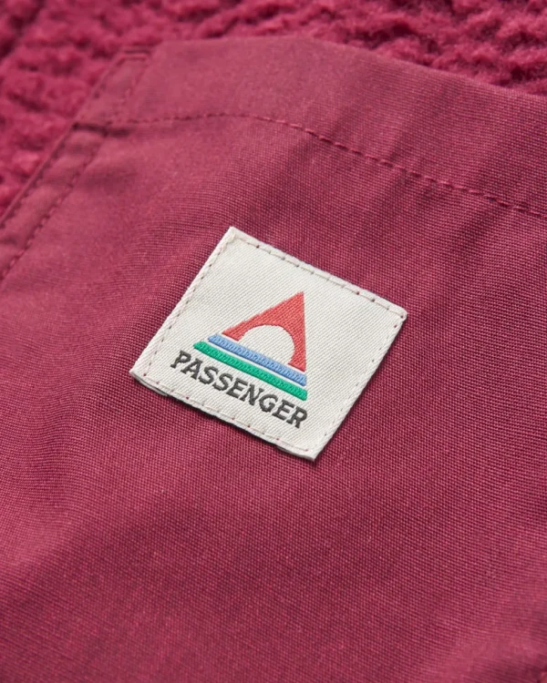 New Passenger Rappel Recycled Sherpa Oversized Shirt Wine