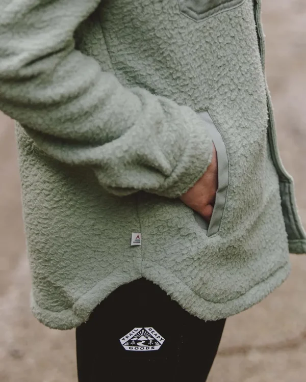 Clearance Passenger Rappel Recycled Sherpa Oversized Shirt Pistachio