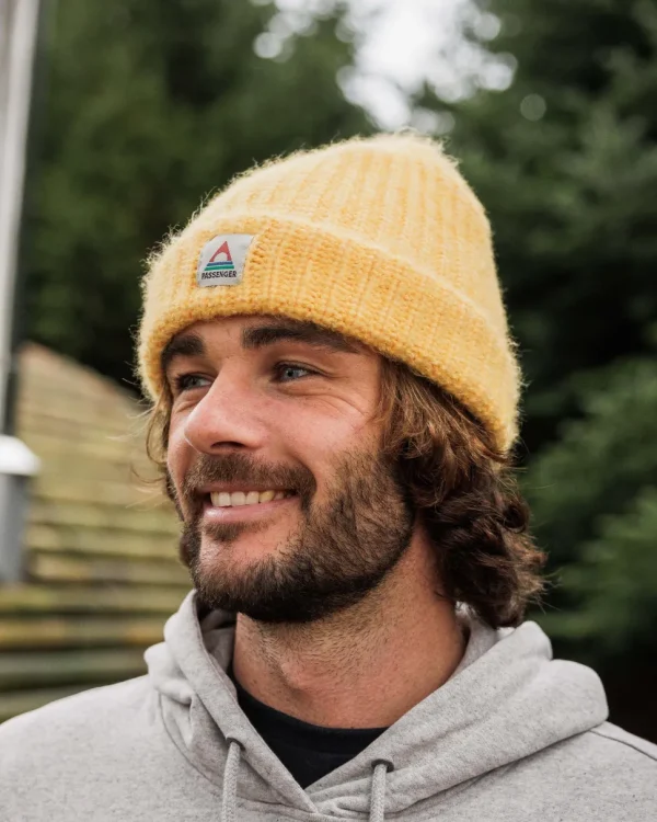 Hot Floris van Bommel Redwood Fleece Lined Recycled Beanie Ochre Yellow
