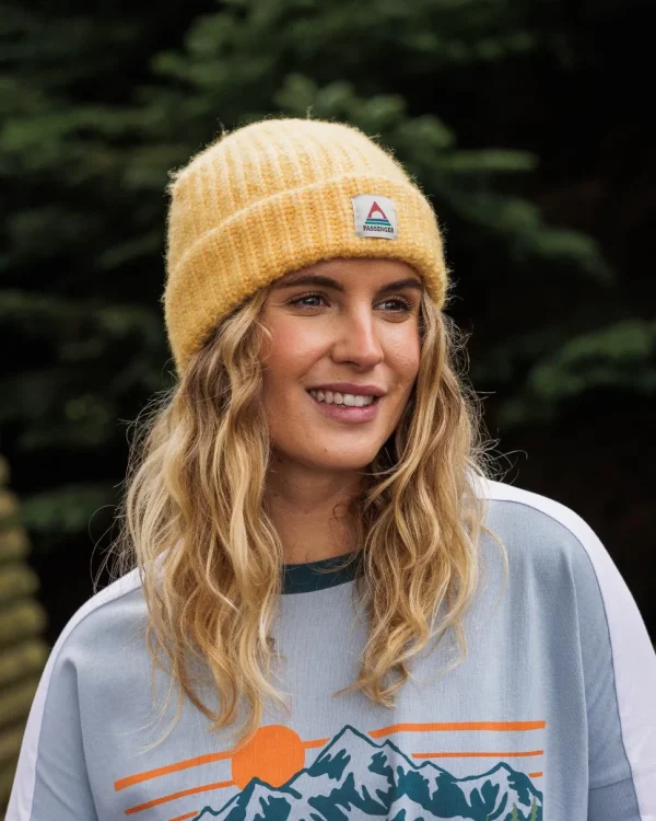 Hot Floris van Bommel Redwood Fleece Lined Recycled Beanie Ochre Yellow