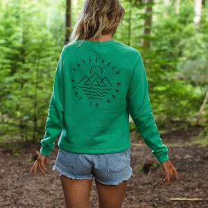 Hot Passenger Remote Recycled Cotton Sweatshirt Green Spruce