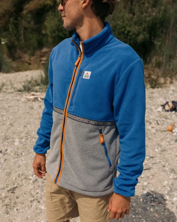 Clearance Passenger Ridge Full Zip Recycled Polar Fleece True Blue/Grey Marl