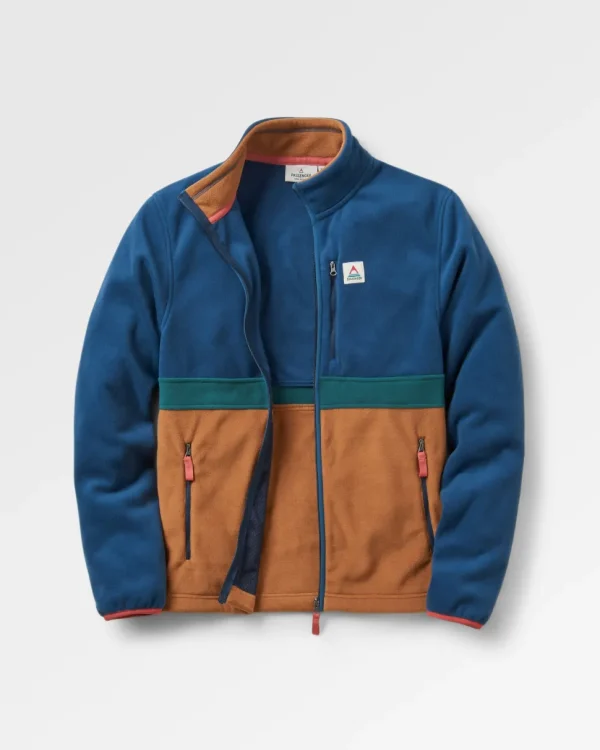 Cheap Floris van Bommel Ridge Full Zip Recycled Polar Fleece Dark Denim/Toffee