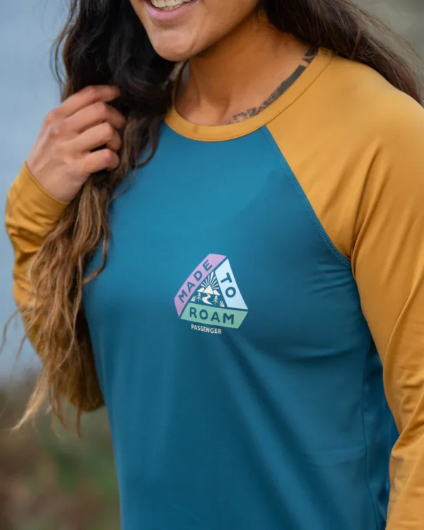 Best Passenger River Recycled Active LS T-Shirt Dusty Ochre/ Corsair Blue