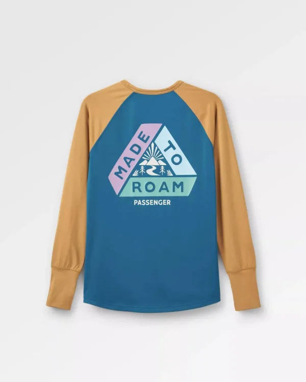 Best Passenger River Recycled Active LS T-Shirt Dusty Ochre/ Corsair Blue