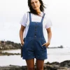 New Passenger Riverside Denim Short Dungarees Washed Denim