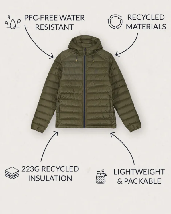 Cheap Floris van Bommel Roamer Recycled Insulated Jacket Khaki