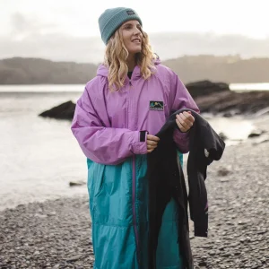 Clearance Floris van Bommel Roaming Recycled Sherpa Lined Changing Robe Viridian Green/Orchid